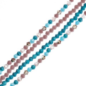 Crystal Lane DIY Designer 7in Four Bead Strands Glass Bicone Purple and Blue Mix 4mm - 1 of 4