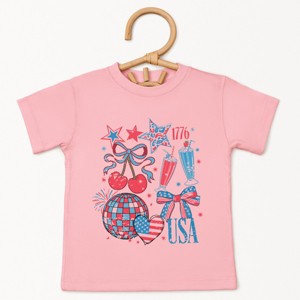 The Juniper Shop Patriotic Disco Collage Toddler Short Sleeve Tee - 1 of 4