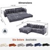 TiramisuBest Modular L Shaped Sofa Corduroy Fabric Sectional Movable Footstool Cup Holders 8 Pillows Side Pocket Bed Mode - 4 of 4