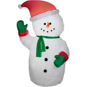 Gemmy Christmas Airblown Inflatable Mixed Media Snowman, 6 ft Tall, White