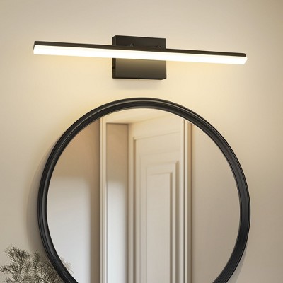 YANSUN 24-Watt 1-Light 24 in. Wall Sconce Vanity Light in Black, Integrated LED Bathroom Wall Light Bar, Light for Mirror Black