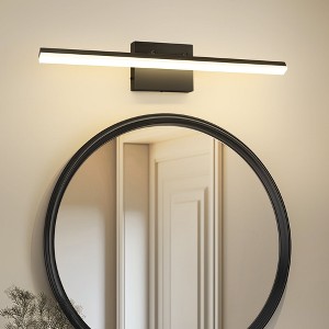 YANSUN 24-Watt 1-Light 24 in. Wall Sconce Vanity Light in Black, Integrated LED Bathroom Wall Light Bar, Light for Mirror Black - 1 of 1