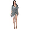 LA LEELA Women's Open Front Summer Vacation Beachwear Short Bathing Suit Cardigan Holiday Swimwear Duster Beach Swim - 4 of 4