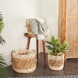 Set of 3 Contemporary Sea Grass Storage Baskets Beige - Olivia & May