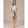 INSPIRE CHIC Women's Half Sleeve Lightweight Open Front Sheer Knit Casual Cardigan - 4 of 4