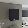 GlasFlength Kitchen Storage 1 Door Kitchen Wall Cabinet Internal Shelves Cabinet Storage Cupboard for Kitchen, Black, 13.1"*19.7"*23.6" - 3 of 4