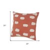 HomeRoots Set of Two 20" Orange And Natural And Orange Polka Dot Cotton Throw Pillows with Pompoms - 3 of 4