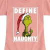 Girls' - Dr. Seuss - The Grinch Define Naughty Fitted Short Sleeve Graphic T-Shirt - 2 of 4