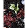 Women's Flowy Handkerchief Hem Midi Skirt - Asymmetric Boho Chic A-Line Skirt Black Floral Black Floral - 3 of 4
