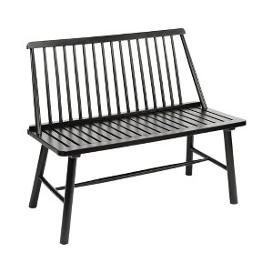 Jack Post 4 Feet Durable Classic Indonesian Hardwood Farmhouse Bench Accommodate Up To 2 People for Patio, Backyard, Garden and Porch, Black - 1 of 4
