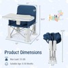 Babyjoy Baby Travel Booster Seat with Double Tray Portable Folding Toddler  Dining Chair Gray/Blue - 2 of 4