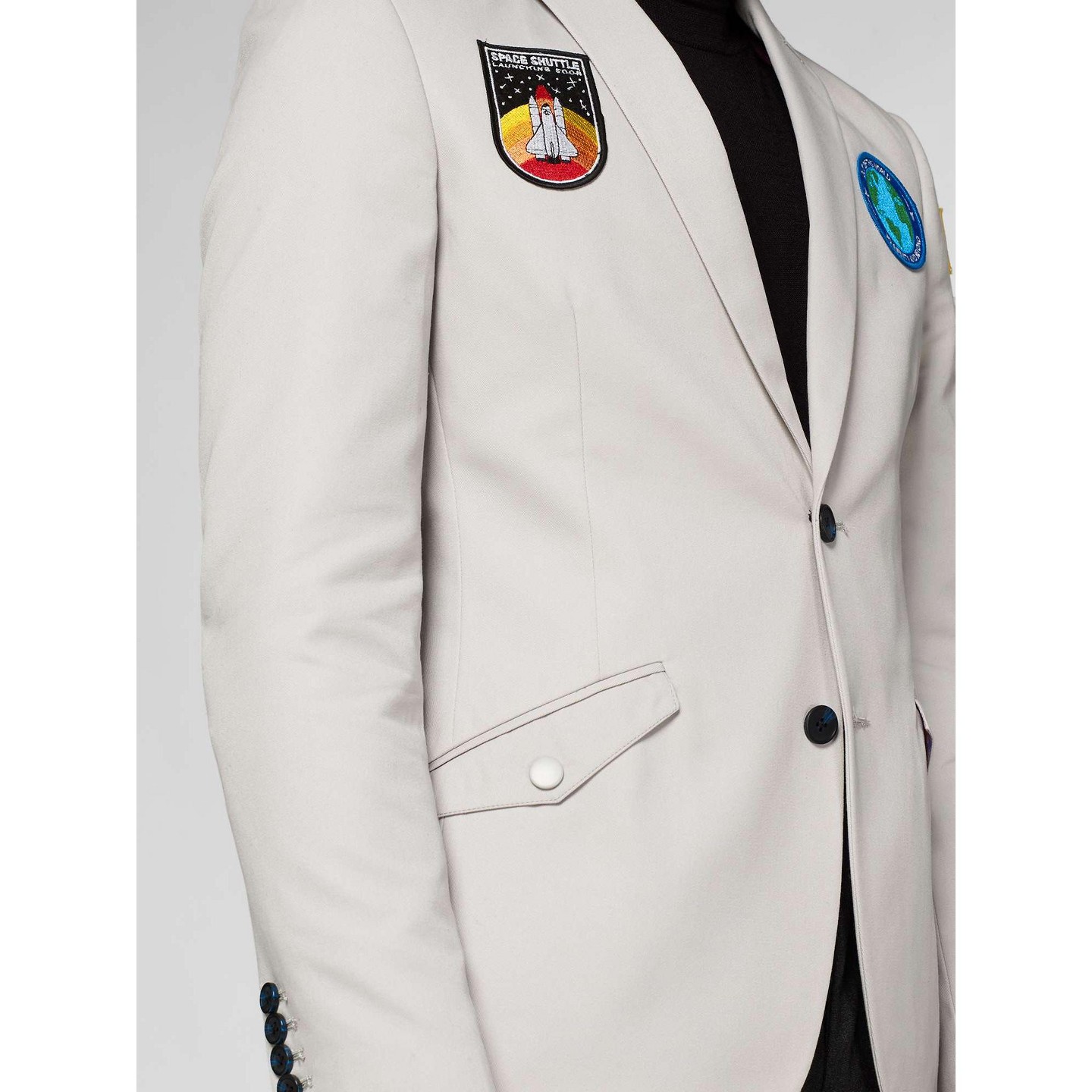 Мужская куртка OppoSuits Deluxe Blazer - NASA USA Astronaut Style Jacket - Off - White, цвет: Белый — фото 5