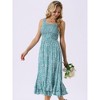 INSPIRE CHIC Women's Summer Scoop Neck Sleeveless Ruffle Hem Side Pockets Tiered Floral Midi Dress - 3 of 4