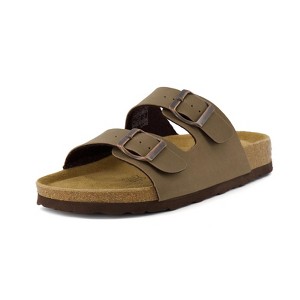 CUSHIONAIRE Lane Cork Footbed Sandals for Women –Comfortable Double Buckle Slip-On with Genuine Suede Footbed & Arch Support Slides for Women Footwear - 1 of 4