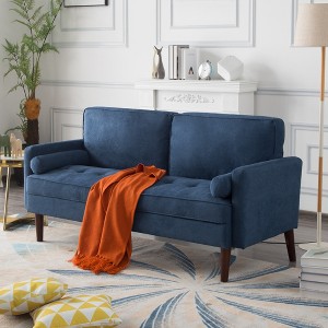Dexmalle Upholstered Loveseat 2-Seat Sofa Couch with Wooden Legs for Living Room - 1 of 4