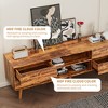 63 Inch TV Cabinet, Retro Style TV Sideboard Console Table with 4 Slope Design Drawers and 2 Open Storage Compartments - 4 of 4