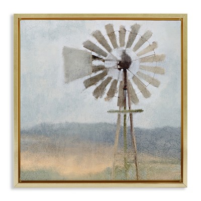 Stupell Industries Neutral Blue Windmill Breeze, 18" x 18"