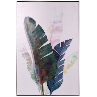 StyleCraft Colorful Palms I Art Print on Canvas Green : Bohemian Style, Framed Digital Art, Botanical Subject