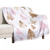 FIONECA Christmas Pink And Gold Pine Tree Pattern Soft Flannel Blanket Holiday Decorative Warm Throw Blanket 30x40 inches - 2 of 4