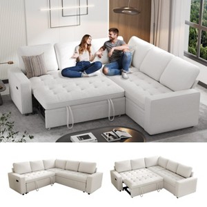 Vipbear Adjustable Backrest, USB Ports & Storage Seat, 5 Seat Convertible L Shaped Sectional Couches for Living Room - 1 of 4