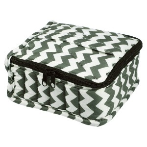 Unique Bargains Nail Polish Carrying Case Nail Polish Organizer Case for 30 Bottles 15ml/0.5 fl.oz Travel Storage Bag Nylon White Green 1 Pcs - 1 of 4