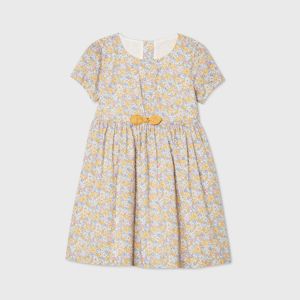 Oshkosh B Gosh Toddler Girls Ditsy Floral Short Sleeve Dress Gold 12m Target