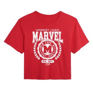 Women's - Marvel - Collegiate Cropped Graphic T-Shirt - 1 of 4