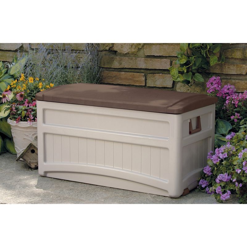 Suncast Resin Deck Box With Wheels 78gal - Taupe/Brown, 3 of 6