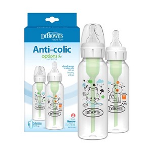 Dr. Brown's Anti-Colic Options+ Narrow-Neck Baby Bottle - Pig & Frog Deco - 8 fl oz/2pk - 1 of 4