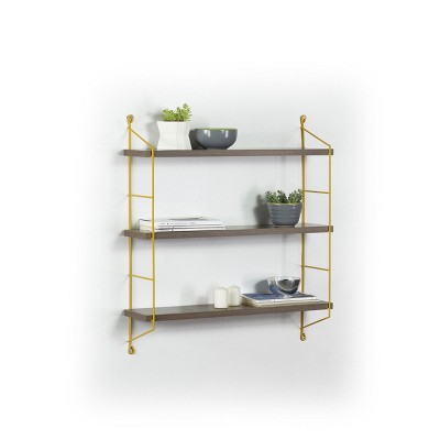 NicBex Rustic Metal Triangle/Geometric Floating Shelf Wall Mounted Corner Bracket Shelf for Books & Home Decor