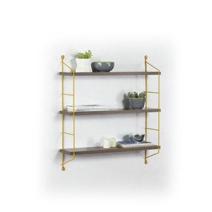 NicBex Rustic Metal Triangle/Geometric Floating Shelf Wall Mounted Corner Bracket Shelf for Books & Home Decor - 1 of 4