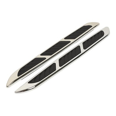 Unique Bargains Chrome Universal Car SUV Air Flow Fender Side Mesh Hood Vent Decoration Sticker 2 Pcs
