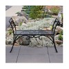 26.5" Wrought Iron Curved Arbor Bench Black - ACHLA Designs: Patio Seating, No Assembly Required - 2 of 3