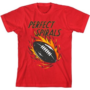 "Perfect Spirals" Flaming Football Youth Short Sleeve Tee - 1 of 2