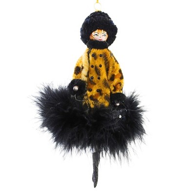 Italian Ornaments 7.0 Inch Leona In Leopard Fashionista Diva Tree Ornaments