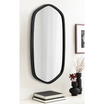 McLean Black Metal Framed Oblong Hexagon Wall Mirror 20x36