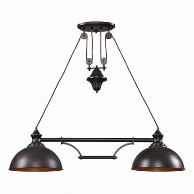 Elk Home Farmhouse 2 - Light Island Pendant Light in  Oiled Bronze