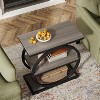 CAVINAS Industrial Style Narrow Wood Coffee Table with 3 Shelves,Slim Round End Table for Bedroom,Living Room,Living Room Furniture - 3 of 4