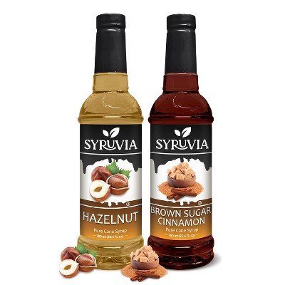 Syruvia Coffee Flavors Variety Pack: Hazelnut & Brown Sugar Cinnamon 25.4 fl oz Syrup