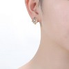 Guili 14K Gold Plated Cubic Zirconia Floral Stud Earrings for Elegant and Stylish Jewelry with Sparkling Details for All Occasions - 3 of 3