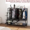 Golf Bag Storage Garage Organizer, Golf Bag Stand Fit for 5 Golf Bags, Golf Clubs, Golf Balls, Golf Bag Storage Rack with Wheels - 3 of 4