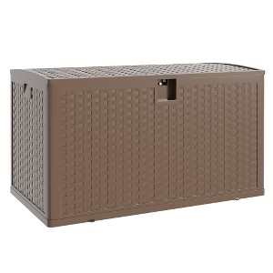 Gallon Outdoor Storage Box Waterproof, Lockable Resin Deck Box, Patio Deck Storage Box For Package Delivery, Square Deck Box Small Container - 1 of 4