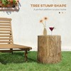 17" Tall Tree Stump End Table, Concrete Sofa Side Table for Indoor and Outdoor Use - 4 of 4