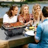 Tangkula 100% Cast Iron Charcoal Grill Portable Hibachi Grill with Grill and Grate Hooks Tabletop Japanese BBQ Grill Black - 3 of 4