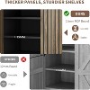 Large Shoe Cabinet with Doors，6-Tier Shoe Organizer with 2 Doors and Additional Hooks for Hallway, Entryway, Living Room - 2 of 4