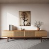 Luck Live 86.6" Solid Wood TV Stand, Media Console with Storage Space, Natural Color - 2 of 4
