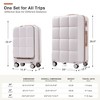 Gulches Luggage Sets 3 Piece, 20-inch with USB Port and front opening design,  ABS Hard Shell Luggage with Spinner Wheels, Cup Holder, light grey - 4 of 4