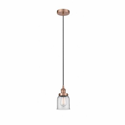 Bell - 1 Light Cord Hung Mini Pendant In Modern Style-9.5 Inches Tall and 5 Inches Wide