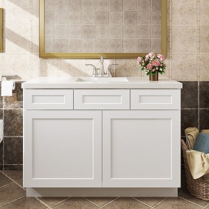LOVMOR 21-in. D x 34.5-in. H in Plywood Vanity Sink Base Kitchen Cabinet with Drawers without Top for Kitchen, Bathroom, Living Room - 1 of 4