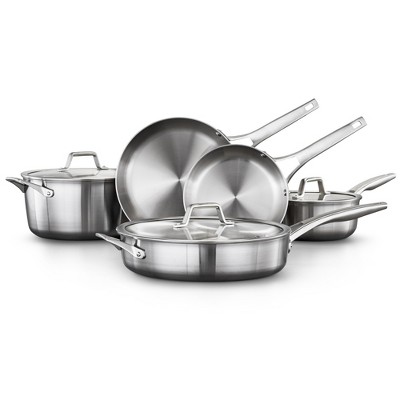 Calphalon 8 Quart Tri-ply Stainless Steel Stock Pot With Lid And Aluminum  Core : Target